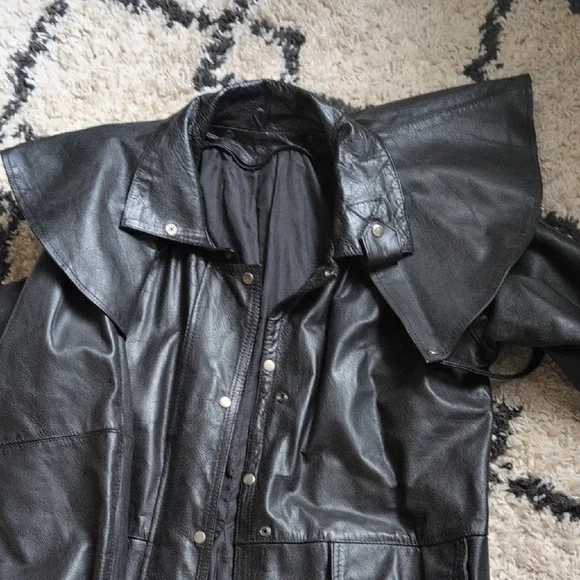 LeatherBiker Trench Coat